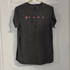 PUMA Tee heather grey gray burnout scored for coolness cooling running crossfit